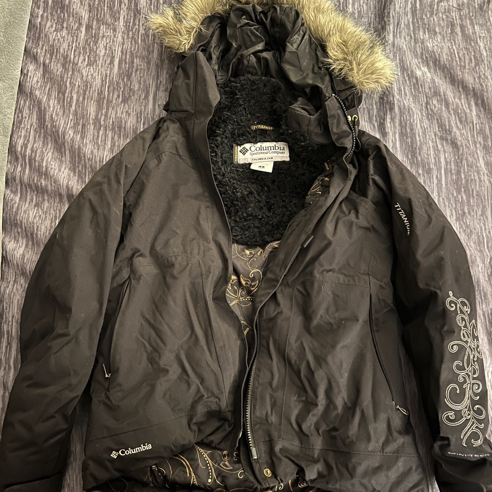 Columbia Ski Jacket with Fur Hood